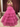 Off Shoulder Ruffled Tiered Lace Embroidery Tulle Ball Gown Prom Dress - Hot Pink